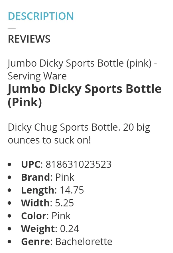 Dick Chug 20oz Pink The Pleasure Shop adult toys Vibrators