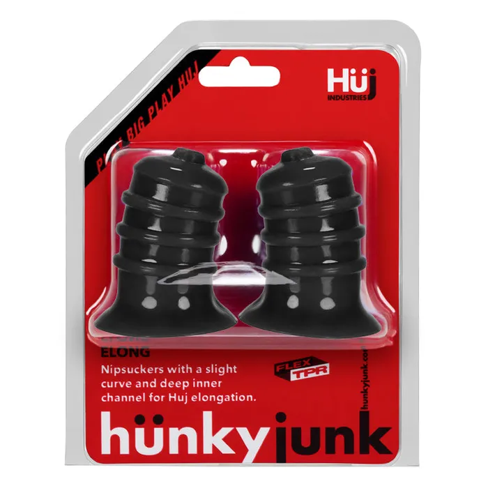 Hunkyjunk Anal Hunkyjunk ELONG Wide Base Nipsucker 2pack Black