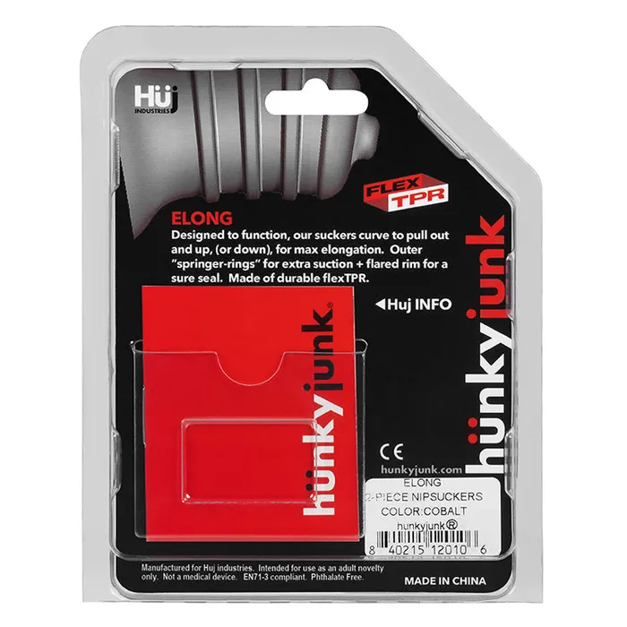 Hunkyjunk Anal Hunkyjunk ELONG Wide Base Nipsucker 2pack Black