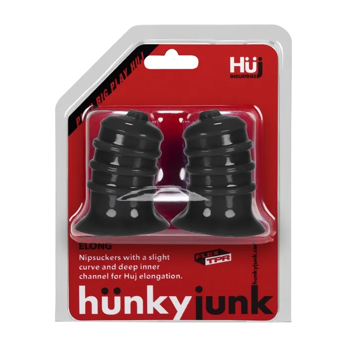 Hunkyjunk Anal Hunkyjunk ELONG Wide Base Nipsucker 2pack Black
