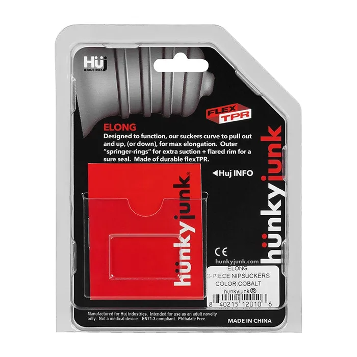 Hunkyjunk Anal Hunkyjunk ELONG Wide Base Nipsucker 2pack Black