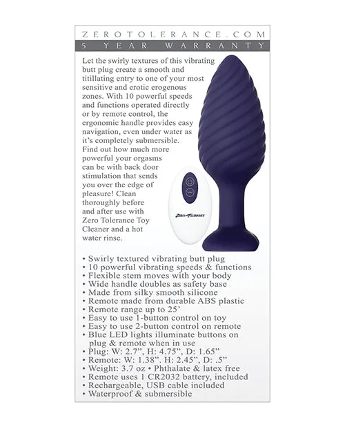 Zero Tolerance Wicked Twister Anal Purple Evolved Novelties INC Anal