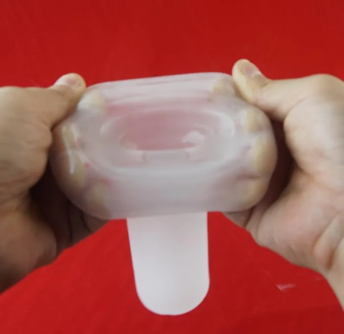 Male Sex Toys CHASTITY CAGE CO Ribbed Silicone Ball Spreader Tube