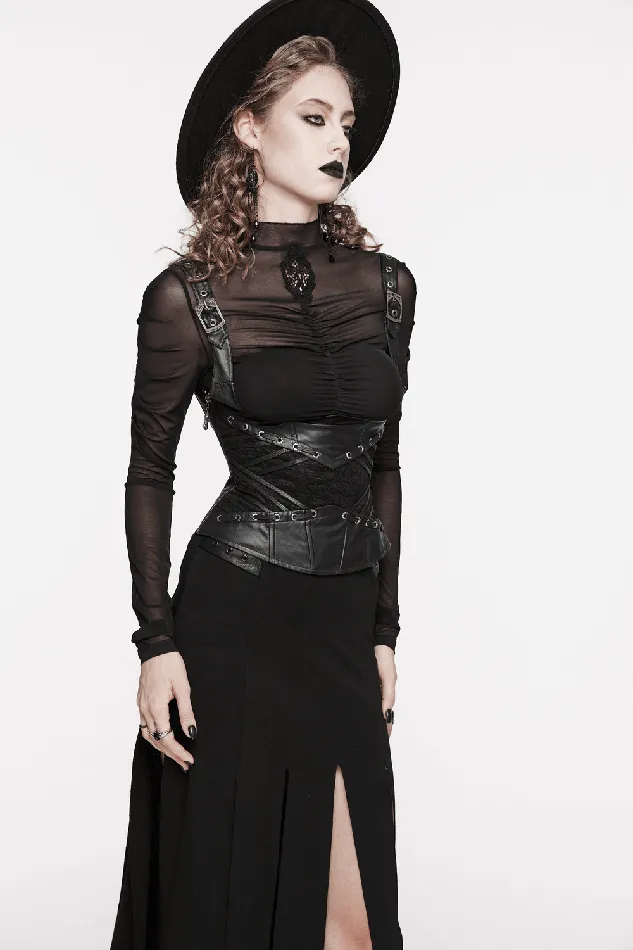 EVEs SECRETS Couples Black Gothic LaceUp Corset with Adjustable Straps