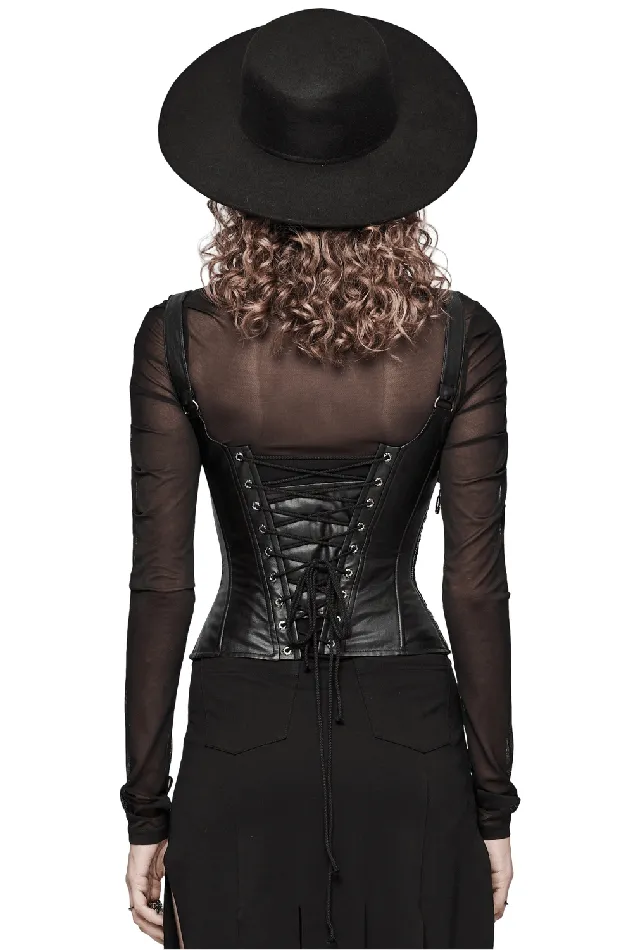 EVEs SECRETS Couples Black Gothic LaceUp Corset with Adjustable Straps