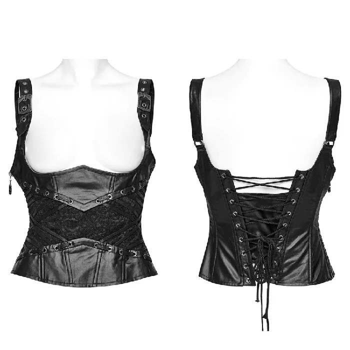 EVEs SECRETS Couples Black Gothic LaceUp Corset with Adjustable Straps
