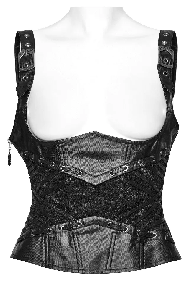 EVEs SECRETS Couples Black Gothic LaceUp Corset with Adjustable Straps