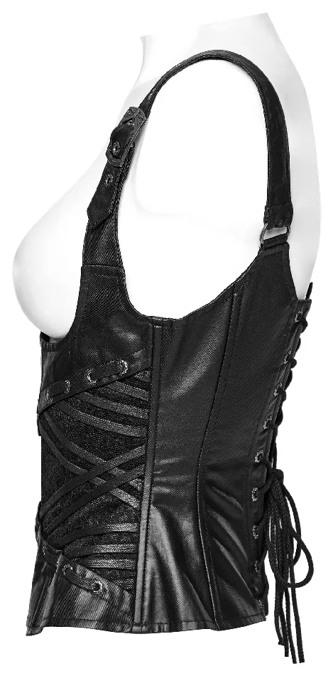 EVEs SECRETS Couples Black Gothic LaceUp Corset with Adjustable Straps