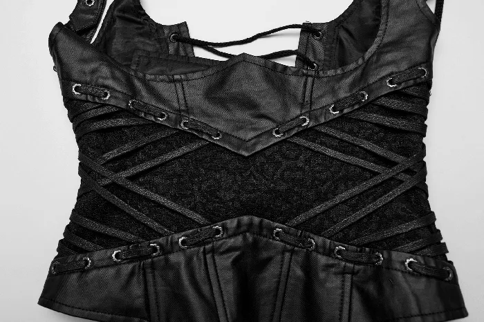 EVEs SECRETS Couples Black Gothic LaceUp Corset with Adjustable Straps