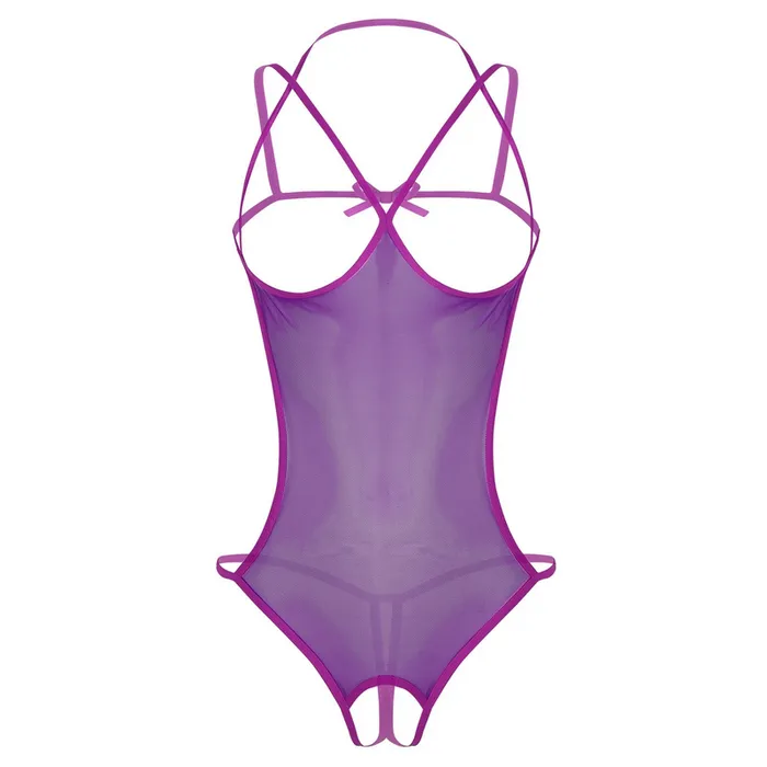 Male Sex Toys EVEs SECRETS Womens Mesh Crotchless Bodysuit with Open Bust Erotic Outfits for Women