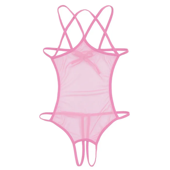 Male Sex Toys EVEs SECRETS Womens Mesh Crotchless Bodysuit with Open Bust Erotic Outfits for Women
