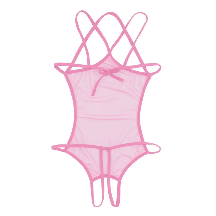 Male Sex Toys EVEs SECRETS Womens Mesh Crotchless Bodysuit with Open Bust Erotic Outfits for Women