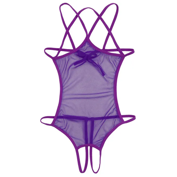 Male Sex Toys EVEs SECRETS Womens Mesh Crotchless Bodysuit with Open Bust Erotic Outfits for Women