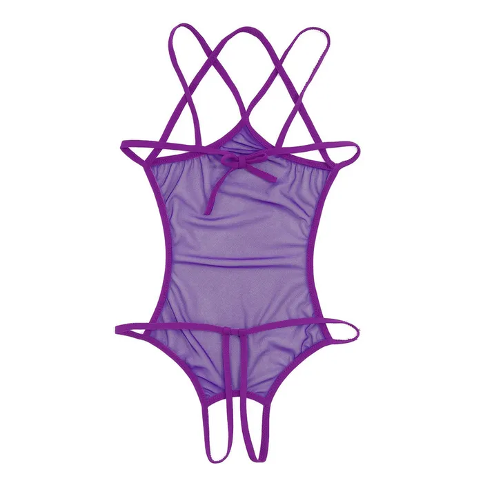 Male Sex Toys EVEs SECRETS Womens Mesh Crotchless Bodysuit with Open Bust Erotic Outfits for Women