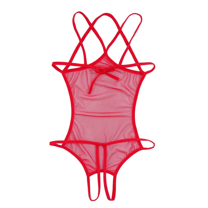 Male Sex Toys EVEs SECRETS Womens Mesh Crotchless Bodysuit with Open Bust Erotic Outfits for Women