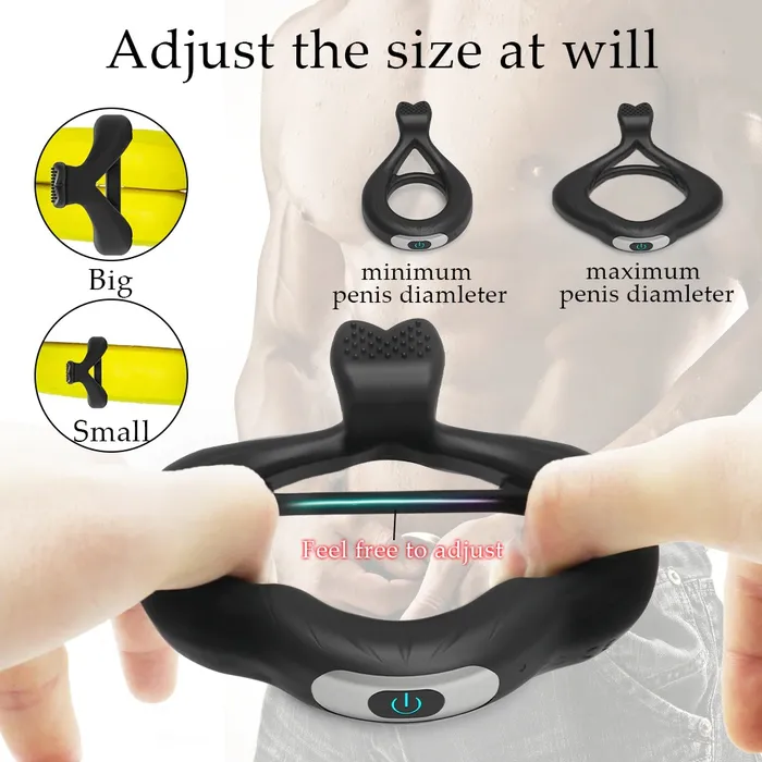 Male Sex Toys Male 10 Modes Vibrating Penis Ring Elastic Cock Ring Adult Sex Toys for Men and Couples EVEs SECRETS