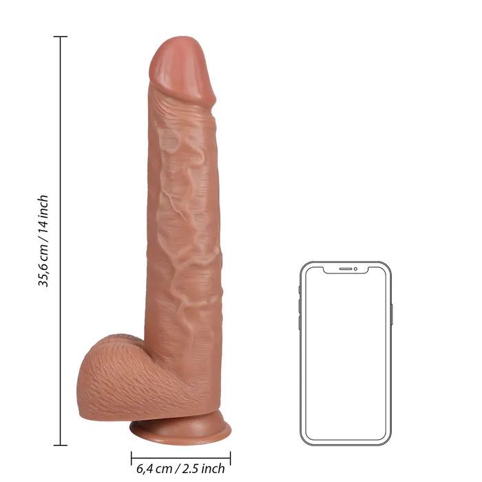 Real Rock Realistic Extra Long Dildo with Balls and Suction Cup Tan 14 Real Rock Dildos
