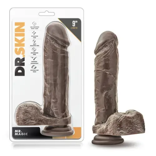 Blush Dr Skin Mr Magic Realistic 9 in Dildo with Balls Suction Cup Brown Blush Dildos Blush Dr Skin Mr Magic Realistic 9 in Dildo with Balls Suction Cup Brown Blush Dildos