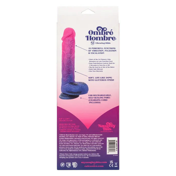 CalExotics Naughty Bits Ombre Hombre XL Vibrating Dildo CalExotics Female Sex Toys