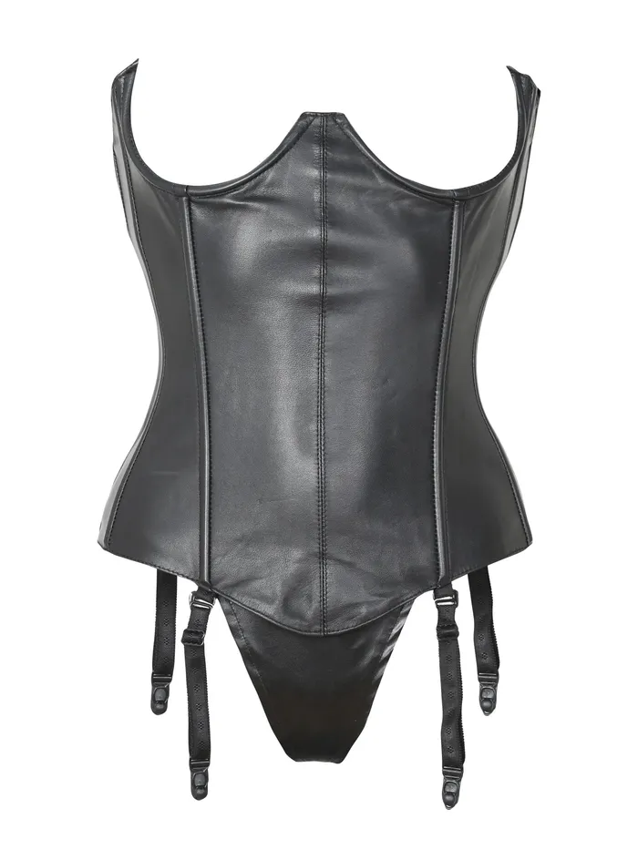 Couples Cupless Leather LaceUp Basque GString Set HonourSkintwocom