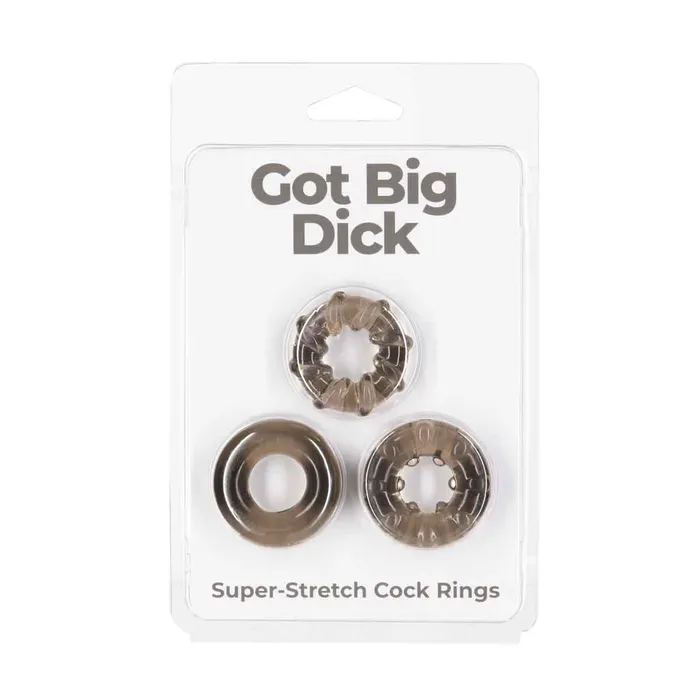 Dildos PowerBullet Got Big Dick Super Stretch Cock Rings Black 3 Pack