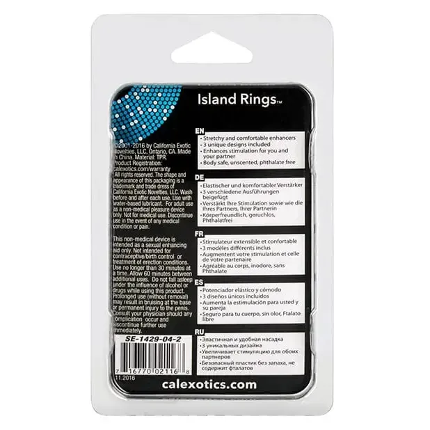 Female Sex Toys CalExotics Silicone Island Rings Female Sex Toys CalExotics Silicone Island Rings