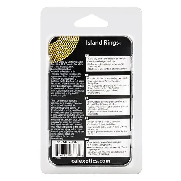 Female Sex Toys CalExotics Silicone Island Rings Female Sex Toys CalExotics Silicone Island Rings