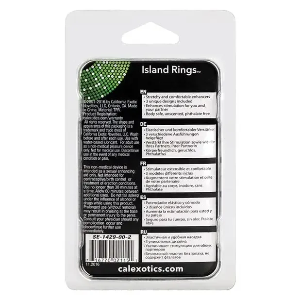Female Sex Toys CalExotics Silicone Island Rings Female Sex Toys CalExotics Silicone Island Rings