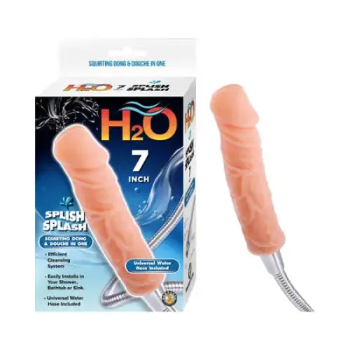 H2O Splish Splash 7 in Dildo Douche Beige Novelties By Nasswalk Dildos