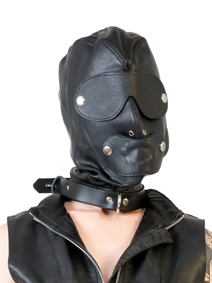 Leather Locking Slave Hood HonourSkintwocom Restraints