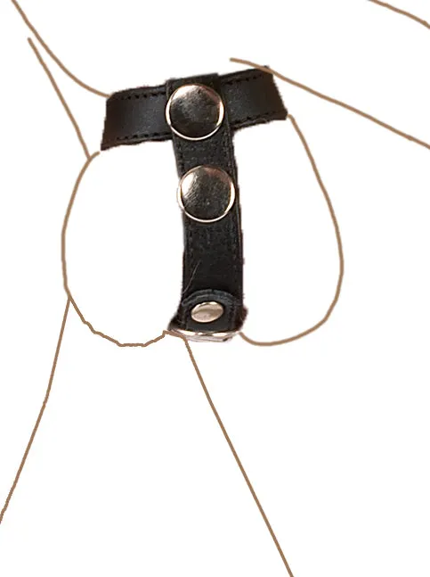 Male Sex Toys HonourSkintwocom Leather Stretcher Divider Cock Ring