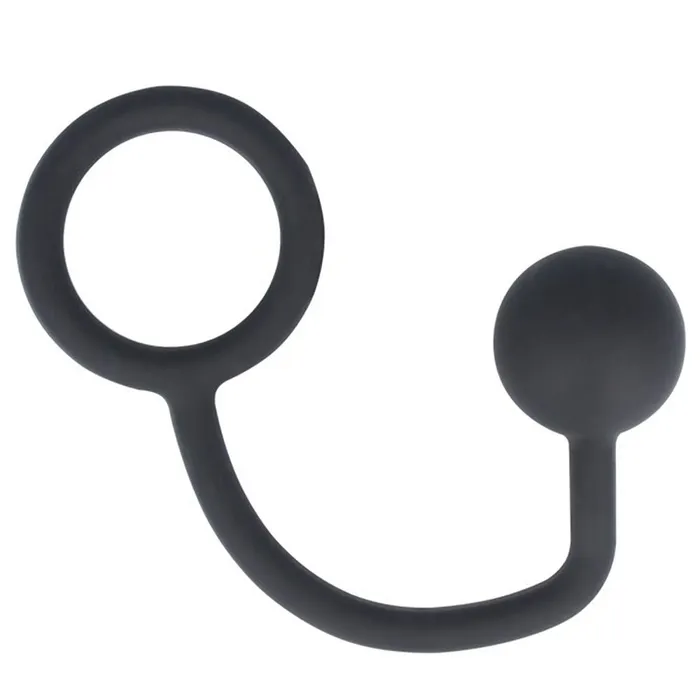 Male Sex Toys Titus Silicone Cock Ring with Anal Ball 45mm