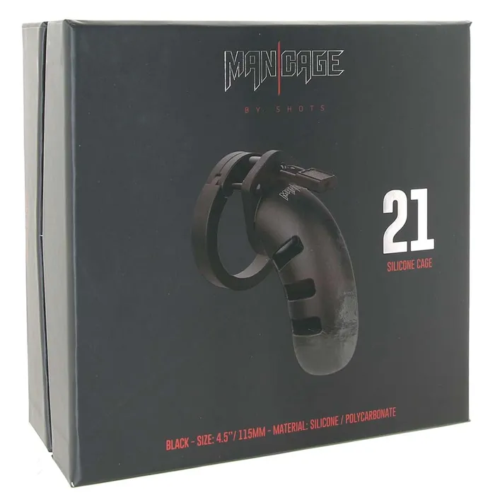 ManCage 21 45 Inch Silicone Cock Cage in Black Shots Toys Male Sex Toys ManCage 21 45 Inch Silicone Cock Cage in Black Shots Toys Male Sex Toys