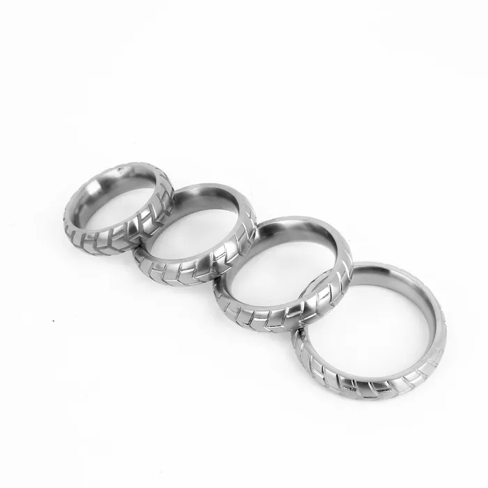 MeGa TIRE Stainless Steel Cock Ring Satin Dark Forge Male Sex Toys