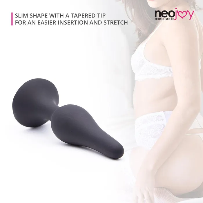 Neojoy Anal Neojoy Slim Silicone Anal Butt Plug Large 10cm Black