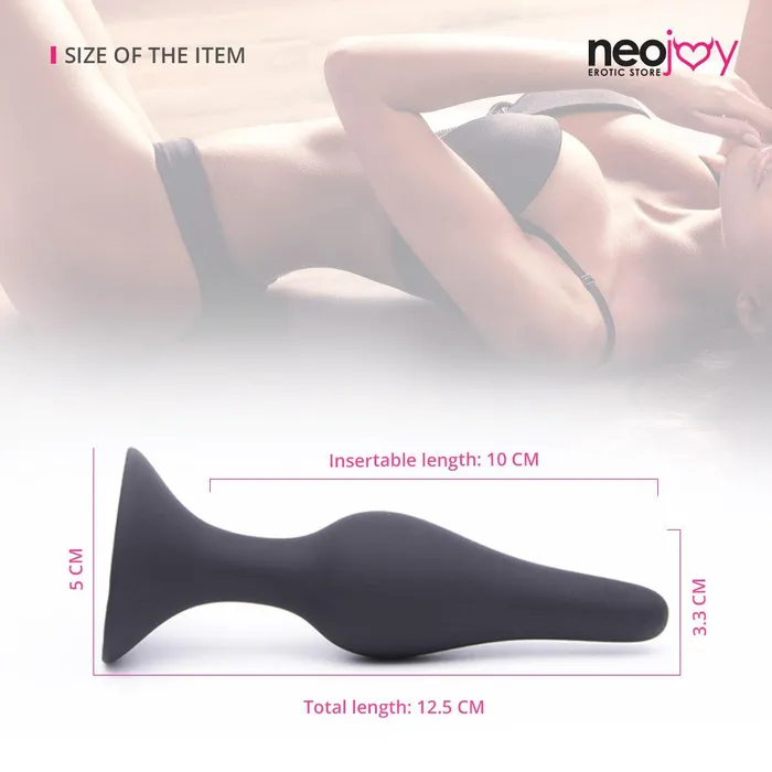 Neojoy Anal Neojoy Slim Silicone Anal Butt Plug Large 10cm Black
