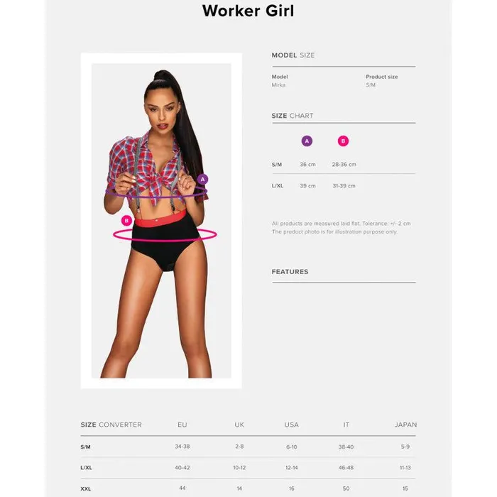 Obsessive Male Sex Toys OBSESSIVE WORKER GIRL COSTUME LXL Obsessive Male Sex Toys OBSESSIVE WORKER GIRL COSTUME LXL