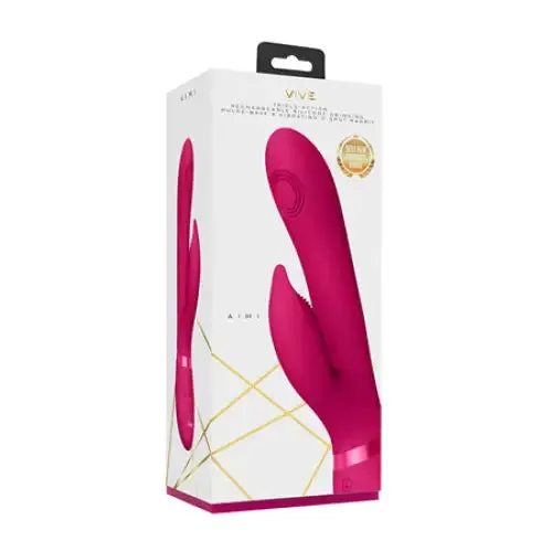 SHOTS AMERICA Vibrators VIVE AIMI Rechargeable Swinging PulseWave Silicone Rabbit Vibrator Pink SHOTS AMERICA Vibrators VIVE AIMI Rechargeable Swinging PulseWave Silicone Rabbit Vibrator Pink
