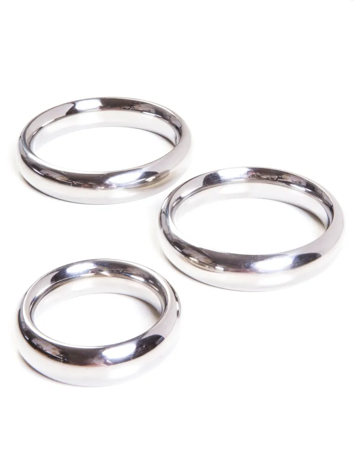 Steel Cock Ring Set with 3 Pieces HonourSkintwocom Male Sex Toys