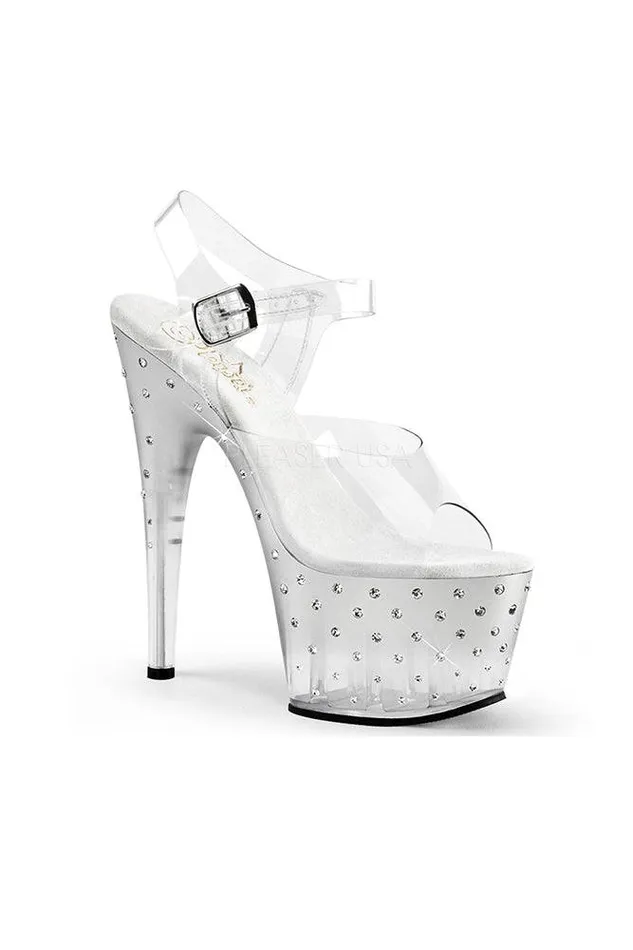 Anal Pleaser USA Stardust 7 Rhinestone Studded Platform Heel ClearSilver Pleaser USA Anal Pleaser USA Stardust 7 Rhinestone Studded Platform Heel ClearSilver Pleaser USA