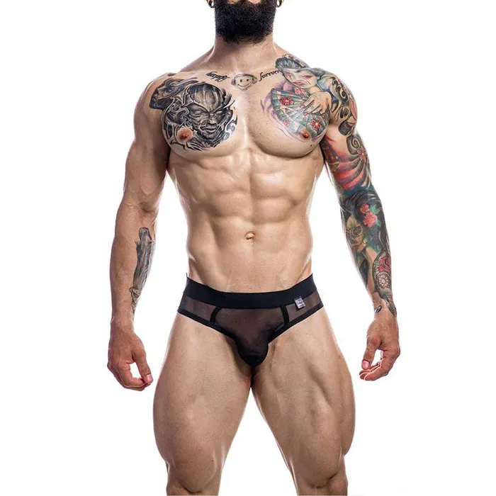 CUT 4 MEN Mens Underwear C4M Jockair Black Mesh