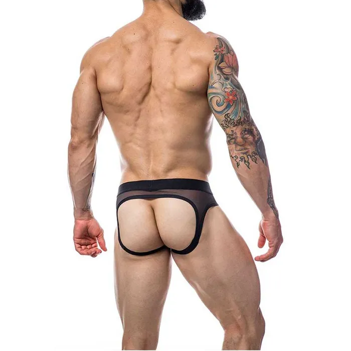 CUT 4 MEN Mens Underwear C4M Jockair Black Mesh