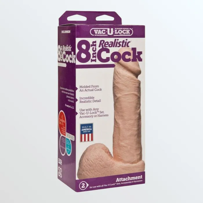 Dildos Doc Johnson VacULock 8 Realistic Cock for Harnesses