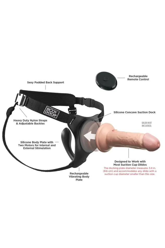 Female Sex Toys Pipedream Pipedream Body Dock GSpot Pro Strap On Harness Black
