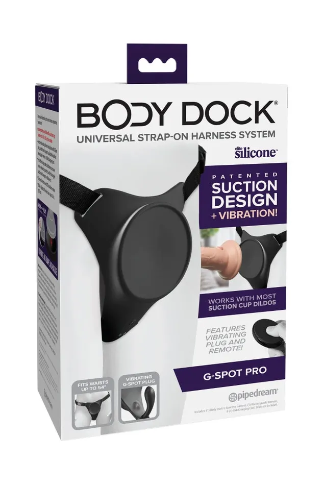 Female Sex Toys Pipedream Pipedream Body Dock GSpot Pro Strap On Harness Black