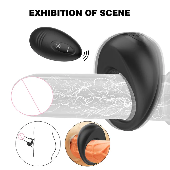 Male Sex Toys Winyi Alan Remote Control Cock Ring Black Winyi