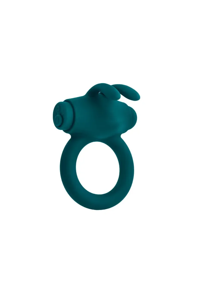 Playboy Bunny Buzzer Vibrating Cock Ring Teal Evolved Couples