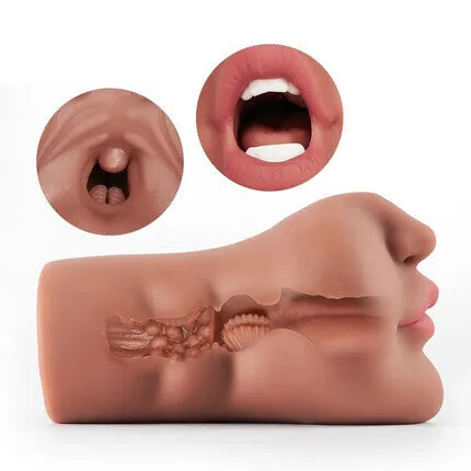 AcmeJoy 63Inch Tanned Mouth Blowjob Male Masturbator Stroker Male Sex Toys
