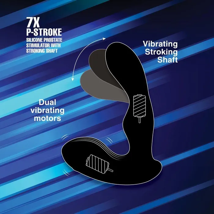 Alpha Pro Male Sex Toys 7X PStroke Silicone Prostate Stimulator with Stroking Shaft