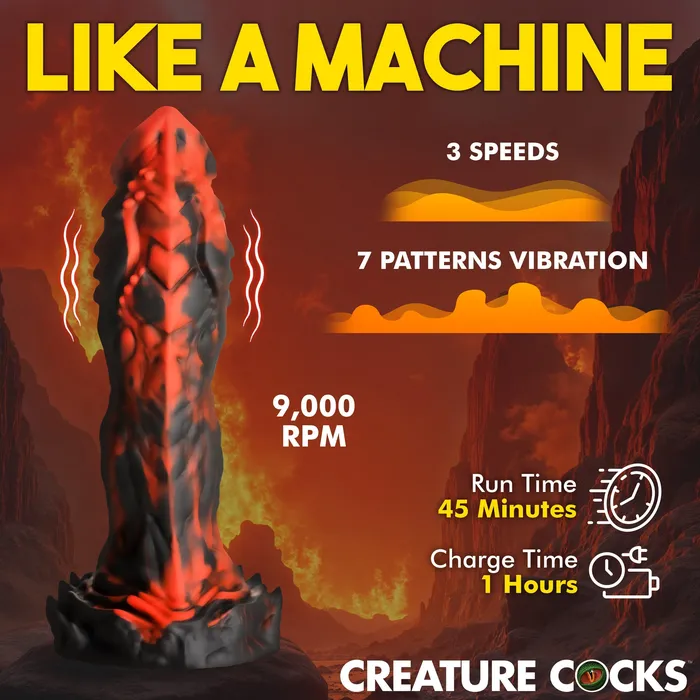 Creature Cocks Female Sex Toys Inferno Cock Vibrating Silicone Dildo